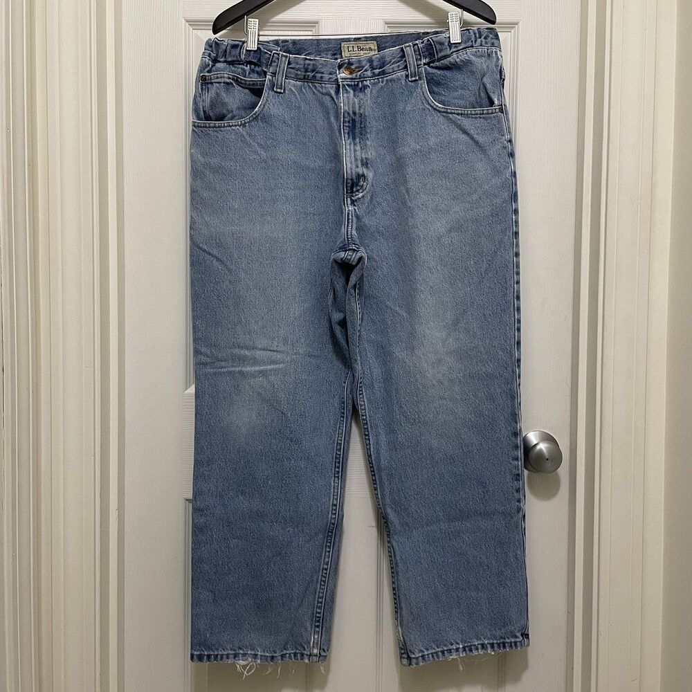 LL Bean Comfort Waist Jeans Relaxed Straight Medium Wash Men's Size‎ 38 X 29